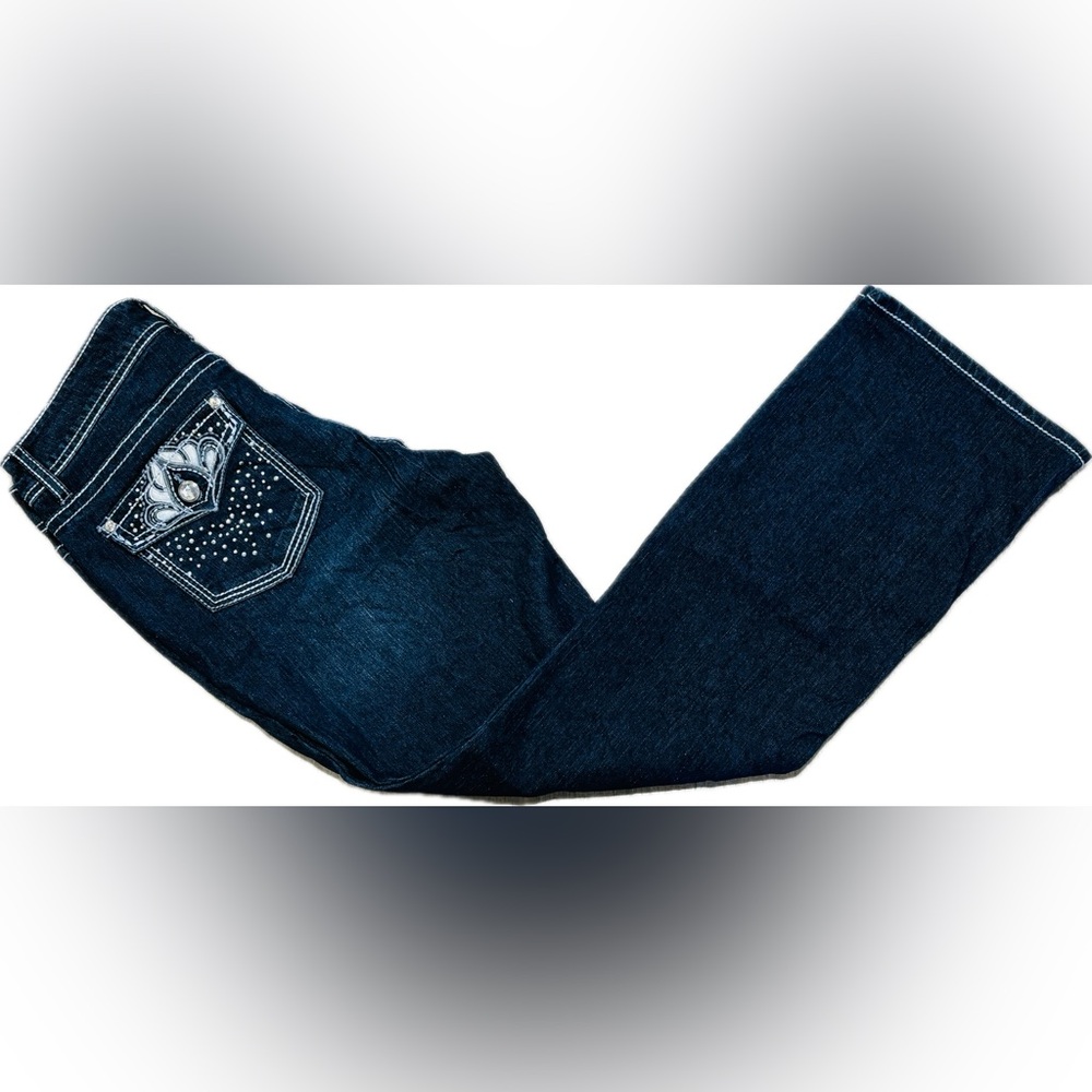 lei Dark Blue Bootcut Jeans with Embellished Back Pockets